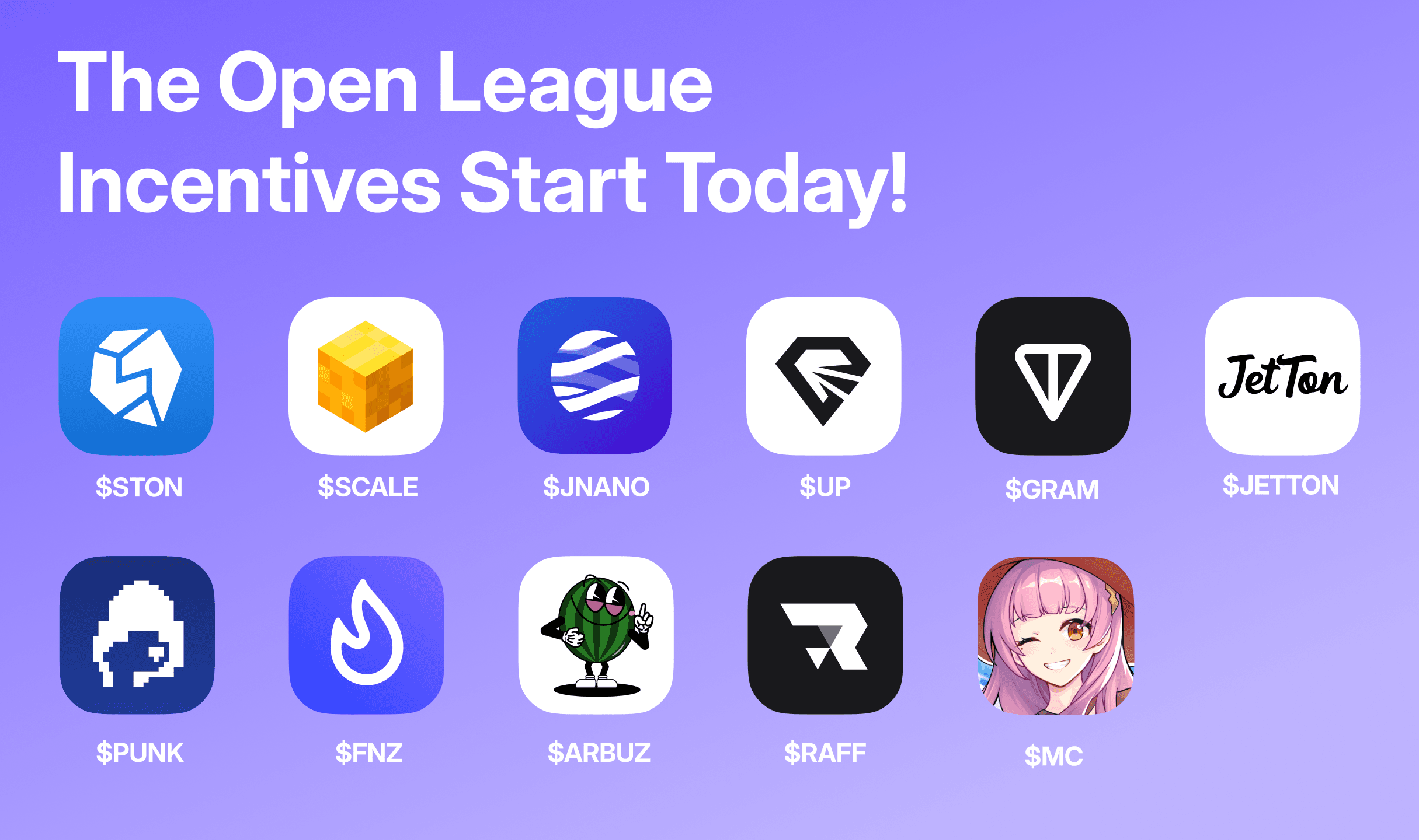 The Open League Incentives Start Today! Up to 1M Toncoin to be distributed to the community by April 1.